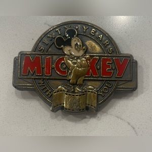Vintage Mikey Mouse Belt Buckle 1987 The Walt Disney Company